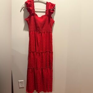 NWOT Cupshe Red Ruffled Strap Maxi Dress